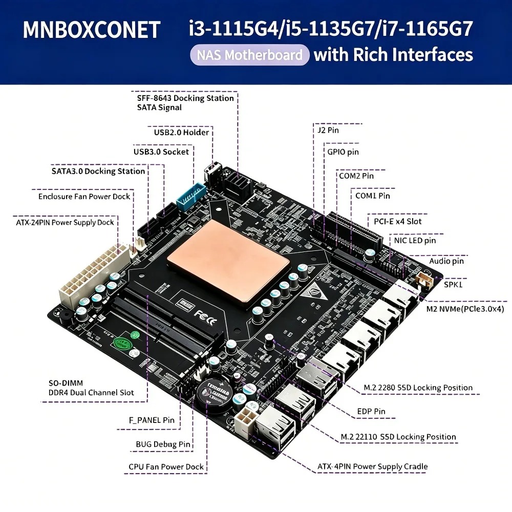 Carte mère NAS ITX avec proces - Nas Motherboard 8 Sata Mini Itx avis et prix